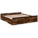 Giroletto Con Cassetti Rovere Fumo 200x200 Cm Legno Multistrato - Foto miniatura 3
