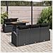Set da Pranzo da Giardino 6 Pezzi con Cuscini Nero PE Rattan Acacia - Foto miniatura 3
