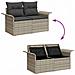Set divano da giardino  8 pezzi con cuscini grigio chiaro polyrattan, Divano da giardino  2 posti con storage & cuscini grigio chiaro polyrattan - Foto miniatura 4