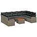 Set Divano Giardino 10 pezzi con Cuscini Grigio Polyrattan Acacia - Foto miniatura 1