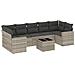 Set Divano da Giardino 8pz con Cuscini Grigio Chiaro Polyrattan - Foto miniatura 1