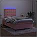 Letto a Molle con Materasso e LED Rosa 120x190 cm in Velluto - Foto miniatura 4