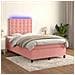 Letto a Molle con Materasso e LED Rosa 120x190 cm in Velluto - Foto miniatura 5