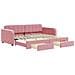 Divano Letto Estraibile con Cassetti Rosa 90x200 cm Velluto - Foto miniatura 1