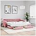 Divano Letto Estraibile con Cassetti Rosa 90x200 cm Velluto - Foto miniatura 2