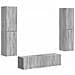 Set mobile TV 6 pcs Grigio Sonoma Legno multistrato - Foto miniatura 1