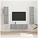 Set mobile TV 6 pcs Grigio Sonoma Legno multistrato - Foto miniatura 2