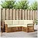 Set divani 4 pcs Naturale e Crema Legno di Acacia Massello - Foto miniatura 2