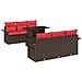 Set Divano da Giardino con cuscino 7 pcs Marrone polyrattan - Foto miniatura 1