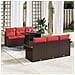 Set Divano da Giardino con cuscino 7 pcs Marrone polyrattan - Foto miniatura 2