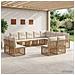 Set di divani da esterno 12 pcs Naturale e Bianco Crema - Foto miniatura 2
