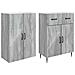 Set di armadi 2 pcs Sonoma grigio 66 x 34,5 x 89,5 cm - Foto miniatura 3