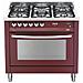 Cucina a Gas PRG96GVT / C 5 Fuochi a Gas Forno a Gas Ventilato Classe A Colore Rosso Burgundy - Foto miniatura 1