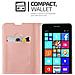 Custodia Compatibile Con Nokia Lumia 640 In Classy Oro Rosa - Coperchio Protettiva Con Chiusura Magnetica, Funzione Stand E Tasca Per Le Carte - Foto miniatura 3