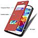 Custodia Compatibile Con Samsung Galaxy S5 / S5 Neo In Rosso Zafferano - Coperchio Protettivo Con Chiusura Magnetica, Funzione Stand E 2 Finestre Di Visualizzazione - Foto miniatura 6