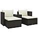 Set Divani Da Giardino 5 Pz Con Cuscini In Polyrattan Marrone - Foto miniatura 1