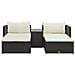 Set Divani Da Giardino 5 Pz Con Cuscini In Polyrattan Marrone - Foto miniatura 3