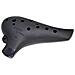 Notte Con Noble Plastica Ocarina Alto C Tono Rifinitura In Gomma Nera - Foto miniatura 2