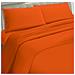 Set Completo Lenzuola 100% Microfibra - Una Piazza E Mezza, Lenzuolo Sopra 180 X 290 Cm, Lenzuolo Sotto 110/120 X 190/200 X 25 Cm, 1 Federa 52 X 82 Cm - Arancio Scuro - Foto miniatura 1