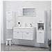 Armadio da Bagno Bianco 30x30x80 cm in Legno Multistrato - Foto miniatura 5