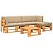 Set Divani a Pallet e Cuscini 4pz Pino Impregnato Marrone Miele - Foto miniatura 1