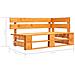 Set Divani a Pallet e Cuscini 4pz Pino Impregnato Marrone Miele - Foto miniatura 8