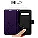 Custodia Compatibile Con Samsung Galaxy S10 5g In Lilla Scuro Fiore - Coperchio Protettivo In Design Floreale Con Chiusura Magnetica, Funzione Stand E Slot Per Carte - Foto miniatura 6