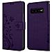 Custodia Compatibile Con Samsung Galaxy S10 5g In Lilla Scuro Fiore - Coperchio Protettivo In Design Floreale Con Chiusura Magnetica, Funzione Stand E Slot Per Carte - Foto miniatura 8