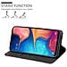 Custodia Compatibile Con Samsung Galaxy A20e In Oro Rosato Nero - Coperchio Protettiva Con Chiusura Magnetica, Funzione Stand E Tasca Per Le Carte - Foto miniatura 3