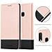 Custodia Compatibile Con Samsung Galaxy A20e In Oro Rosato Nero - Coperchio Protettiva Con Chiusura Magnetica, Funzione Stand E Tasca Per Le Carte - Foto miniatura 6