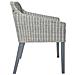 Sedia da Pranzo con Cuscino Grigio in Rattan Naturale 60 x 60 x 79 cm - Foto miniatura 3