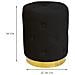 Pouf Salotto Camera Rotondo Imbottito Modello Velvet Chic Tinta Unita Pouf Nero - Foto miniatura 4