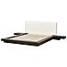 Letto Matrimoniale Legno Scuro Con Testata In Bouclé 160 X 200 Cm Zen - Foto miniatura 5