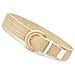 Cintura In Pelle Con Fibbia Intrecciata In Cordoncino Cerato Nero Khaki - Foto miniatura 3