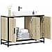 Mobile Lavabo Bagno Rovere Sonoma 90x33x60 Cm Legno Multistrato - Foto miniatura 1