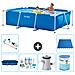Piscina Fuori Terra - Rettangolo - 260x160x65 Cm - Blu - Include Accessori Coordinati A119 - Foto miniatura 1