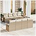 Set di Divani da Giardino 9 Pezzi con Cuscini Beige in Rattan Sintetico - Foto miniatura 2