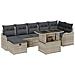 Set Divano da Giardino  8 Pezzi con Cuscini Grigio Chiaro Polyrattan, Divano da Giardino 2 Posti  con Ripostiglio e Cuscini Grigio Chiaro Polyrattan - Foto miniatura 1