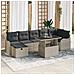 Set Divano da Giardino  8 Pezzi con Cuscini Grigio Chiaro Polyrattan, Divano da Giardino 2 Posti  con Ripostiglio e Cuscini Grigio Chiaro Polyrattan - Foto miniatura 2
