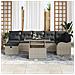 Set Divano da Giardino  8 Pezzi con Cuscini Grigio Chiaro Polyrattan, Divano da Giardino 2 Posti  con Ripostiglio e Cuscini Grigio Chiaro Polyrattan - Foto miniatura 3