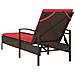 Lettino prendisole con cuscino Marrone 63x200x81 cm Rattan Poliestere - Foto miniatura 6