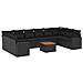 Set Divani da Giardino 11 pz con Cuscini in Polyrattan Nero - Foto miniatura 1