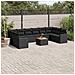 Set Divani da Giardino 11 pz con Cuscini in Polyrattan Nero - Foto miniatura 2