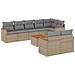Set Divano da Giardino 9 pz con Cuscini Beige in Polyrattan - Foto miniatura 1
