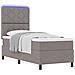 Letto a Molle con Materasso & Luce LED Taupe 80x200 cm Tessuto - Foto miniatura 1