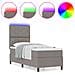 Letto a Molle con Materasso & Luce LED Taupe 80x200 cm Tessuto - Foto miniatura 4