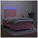 Letto a Molle con Materasso e LED Rosa 120x190 cm in Velluto - Foto miniatura 4