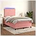 Letto a Molle con Materasso e LED Rosa 120x190 cm in Velluto - Foto miniatura 5
