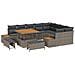 Set Divano da Giardino con cuscino 12 pcs Grigio Poly Rattan - Foto miniatura 1
