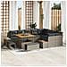 Set Divano da Giardino con cuscino 12 pcs Grigio Poly Rattan - Foto miniatura 2